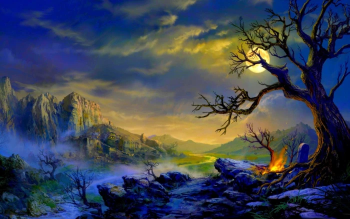 art artwork fantasy landscape nature scenery 2k