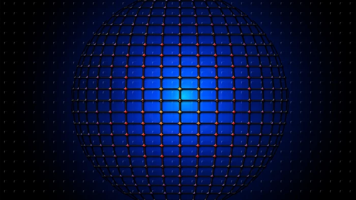 blue light symmetry circle sphere line pattern illustration 2k 4k