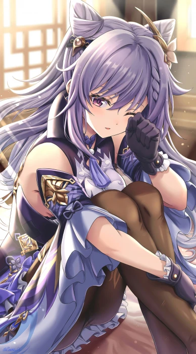 keqing genshin impact anime girls