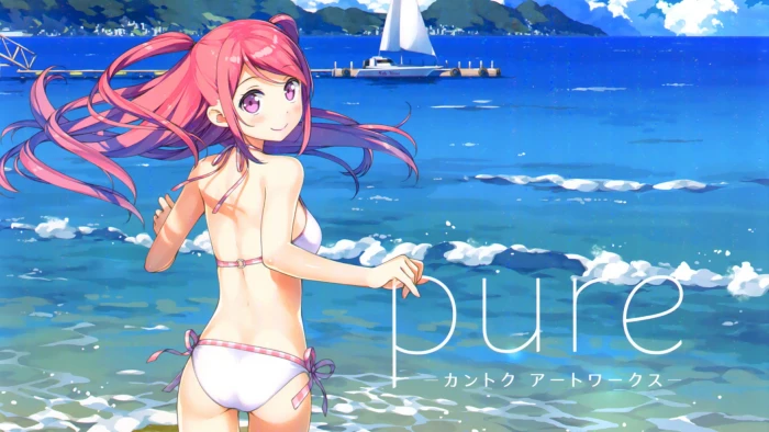 Kurumi Kantoku anime girls beach 2k