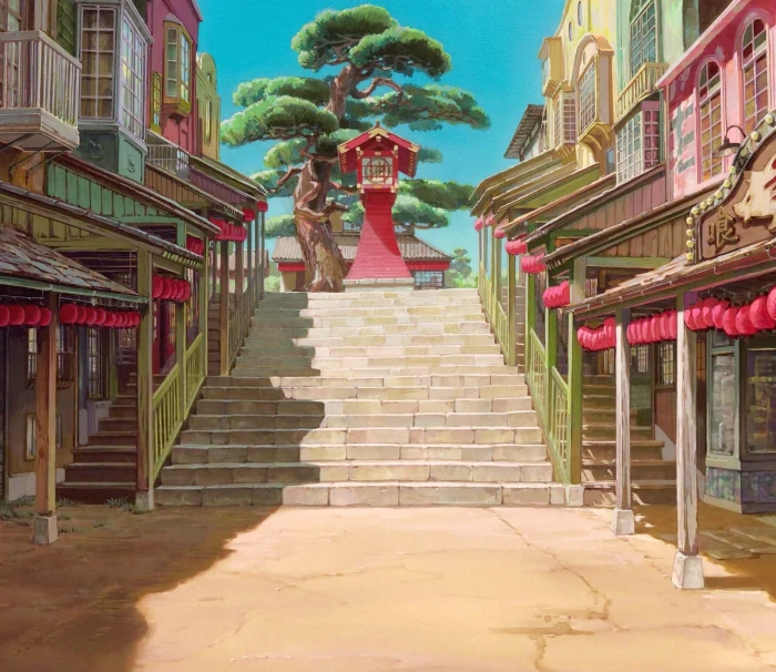 Studio Ghibli anime Spirited Away architecture built structure 2k