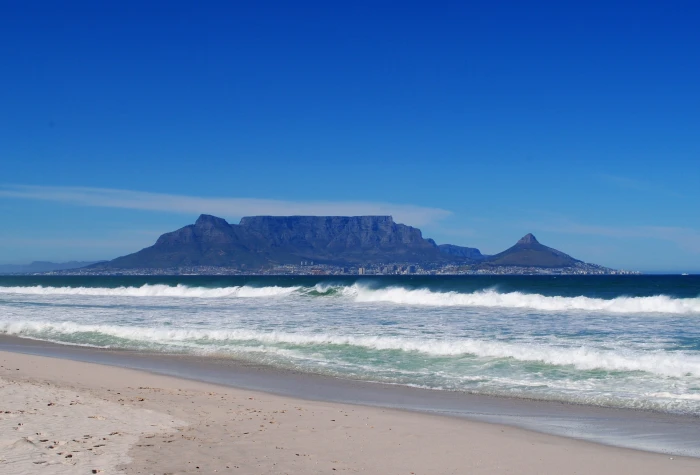 Table Mountain Cape Town Beach Sea south africa sand coastline 2k