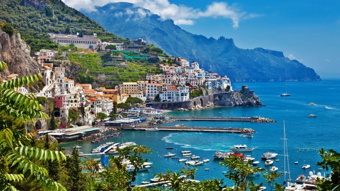 village mediterranean amalfi coast italy naples tree mountain 2k