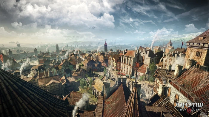 video games the witcher 3 wild hunt city cityscape 2k