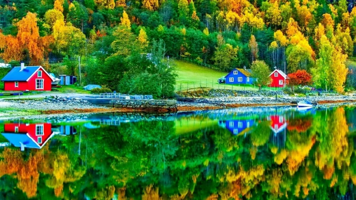 village picturesque charming scenic amzing autumn beautiful 2k