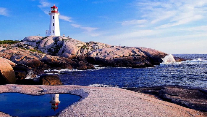 cape halifax reflection canada peggys cove nova scotia 2k