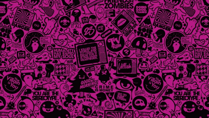 pink and black logo illustration abstract wallpaper 2k