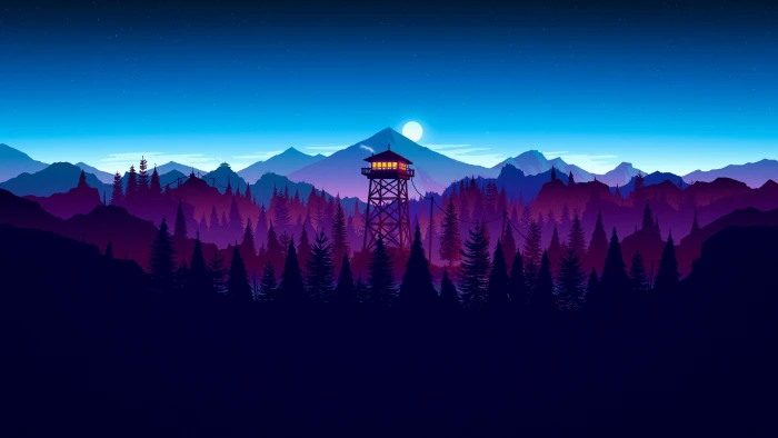brown watch tower wallpaper untitled Firewatch night forest 57 2k 4k