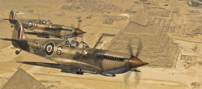 two brown and black fighter planes World War II military 2k