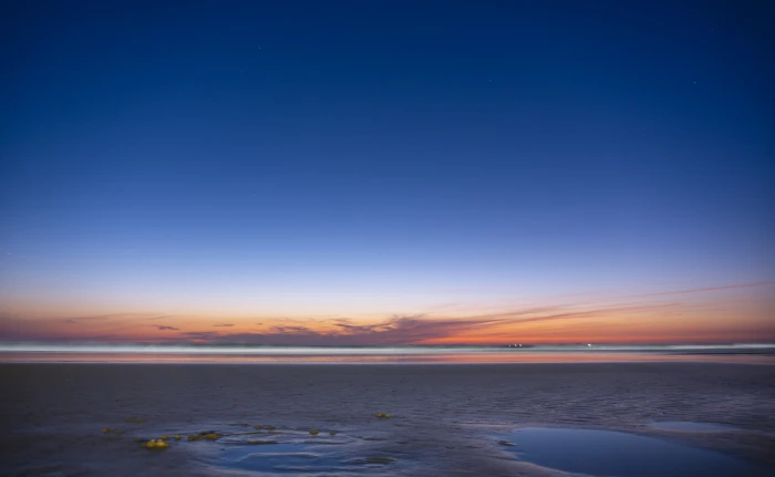 During Golden Hour amazing beach blue hour sky clouds 2k 4k 5k