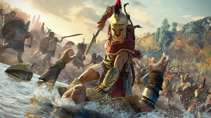 Kassandra Assassin s Creed Odyssey water sky nature 2k 4k 5k 8k