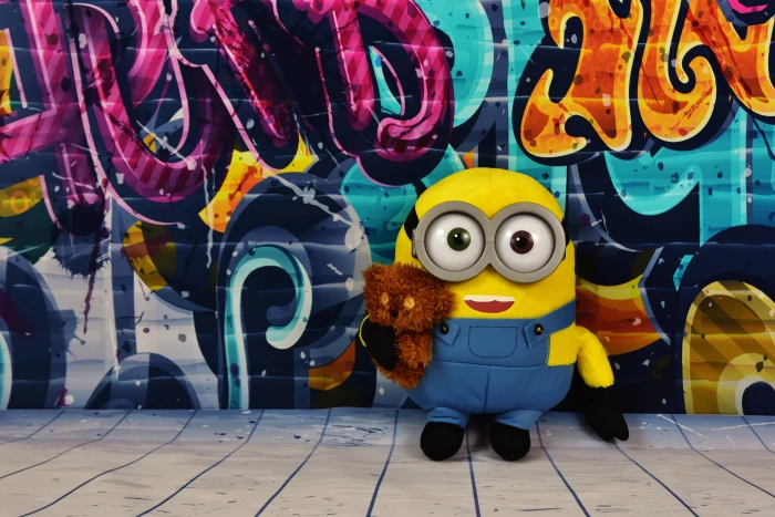 Despicable Me minion graffiti colorful teddy funny soft toy 2k 4k 5k