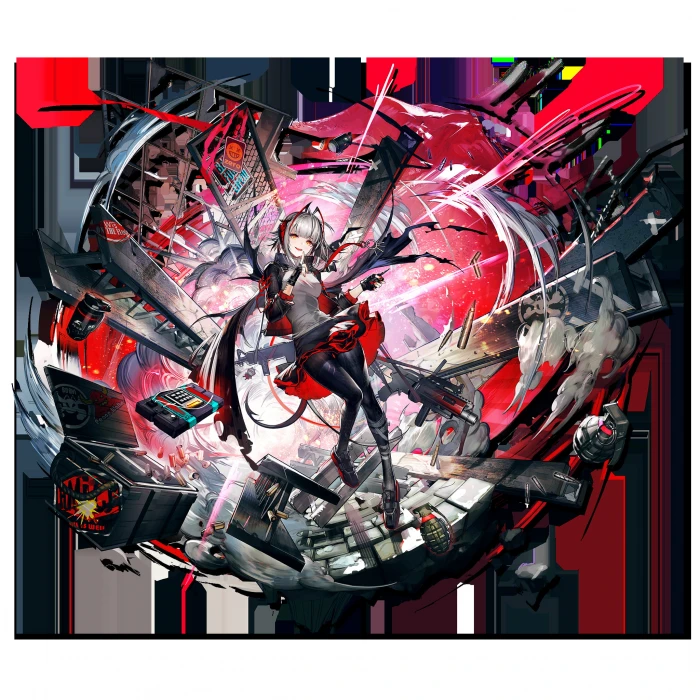 W Arknights anime girls ammobelt Howitzer grenades 85 2k