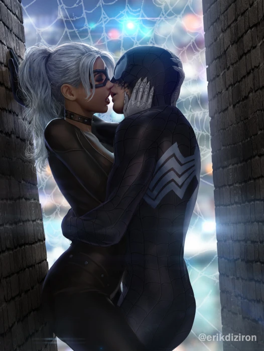 artwork digital art Spider Man women wall spider webs 2k