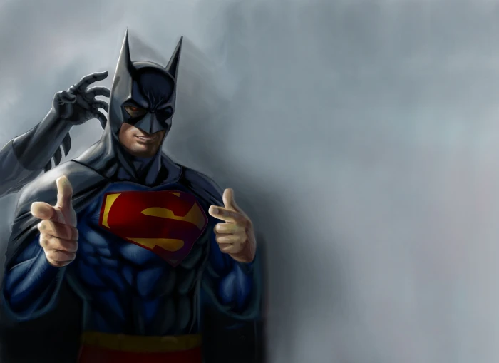 Batman illustration Superman artwork superhero cape heroes 2k 4k