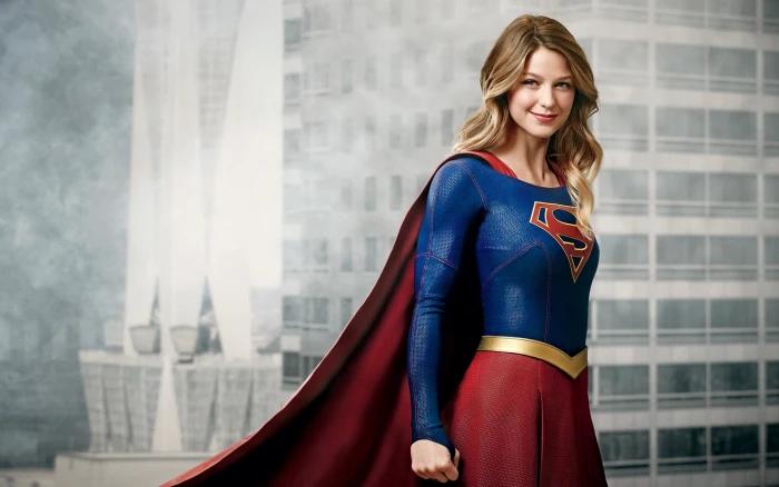 blonde Supergirl DC Comics women smiling Melissa Benoist 2k