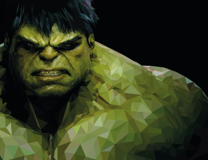 Low poly Marvel Comics Hulk Superhero 2k 4k