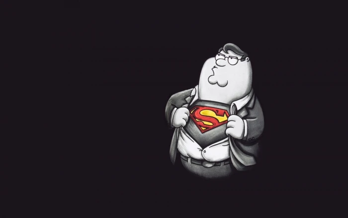 minimalism artwork superhero peter griffin gray family guy 2k