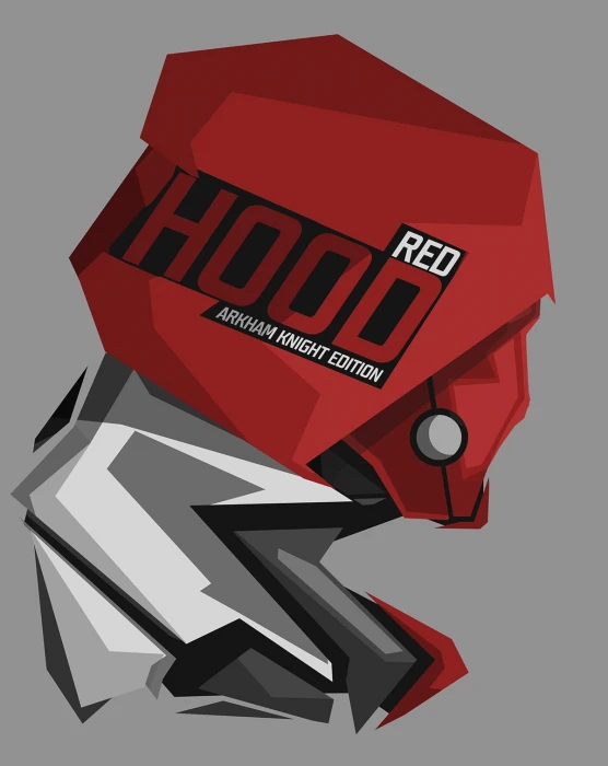 red and gray Hood logo superhero DC Comics Red background