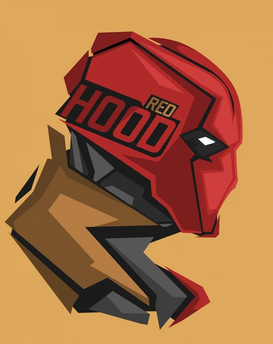 Red Hood digital illustration superhero DC Comics yellow background