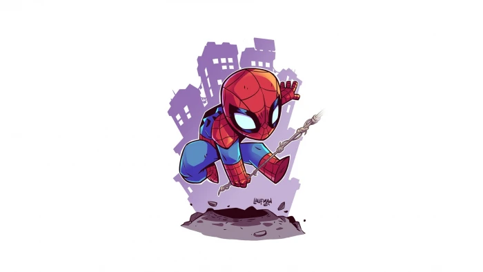 Spider Man superhero white background simple 2k