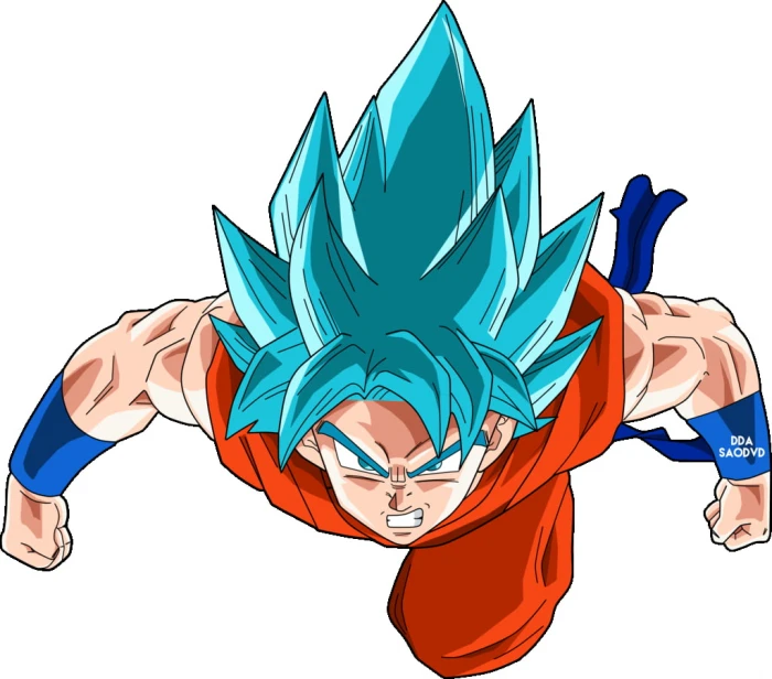 Dragon Ball Goku Saiyan God Blue anime Son vector illustration