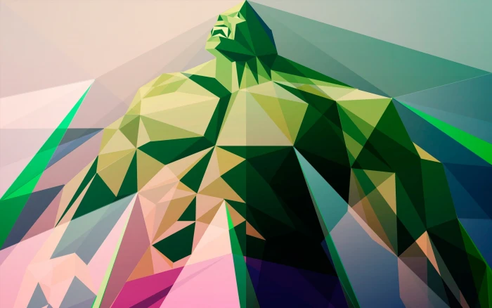geometrical shaped monster vector art superhero Hulk geometric Shape 2k