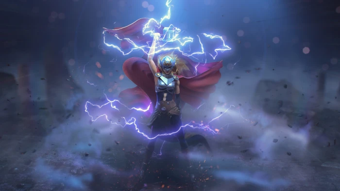 girl fantasy Marvel comics blonde digital art Thor artwork 2k