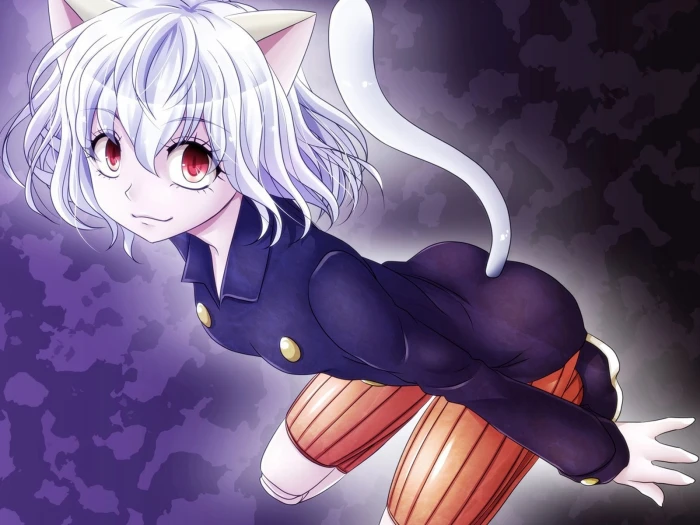 Hunter Neferpitou white hair red eyes representation 2k