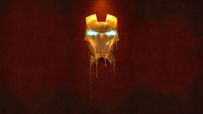 Iron Man digital wallpaper Marvel Comics cartoon minimalism 2k