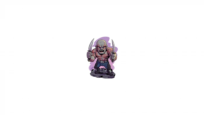 Marvel Cinematic Universe chibi minimalism Drax the Destroyer 2k 4k