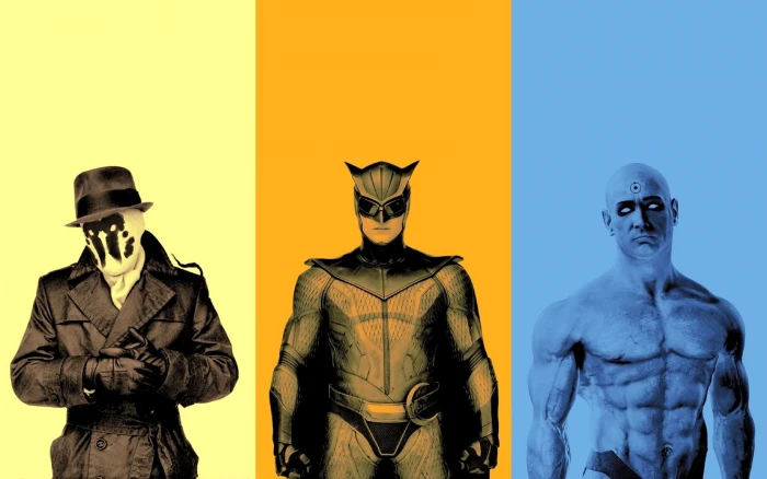 three super hero digital wallpaper Watchmen movies Rorschach 2k