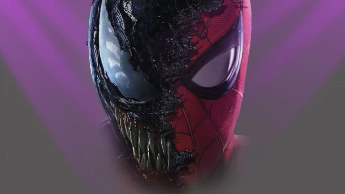 Venom Spider Man artwork mask superhero creature 2k