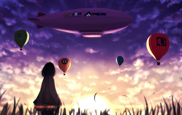 anime girls artwork digital art sky 2k 4k