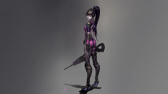 black haired woman illustration Widowmaker Overwatch video games 2k 4k 5k
