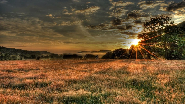 nature field plain land landscape grass sky agriculture 2k