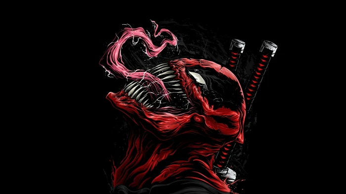 venom deadpool hd digital art artwork supervillain 2k 4k