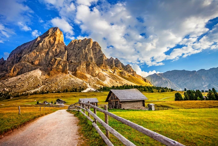 brown wooden house the sky grass clouds snow trees landscape 2k