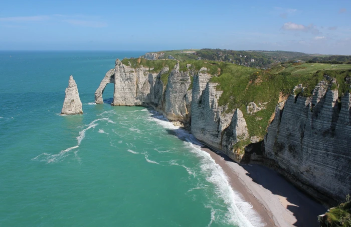 landscape tretat Normandie water sea beauty in nature 2k