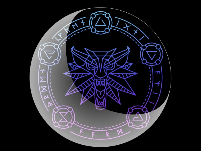 wolf round signs the Witcher runes Crescent Igny The aard 2k 4k