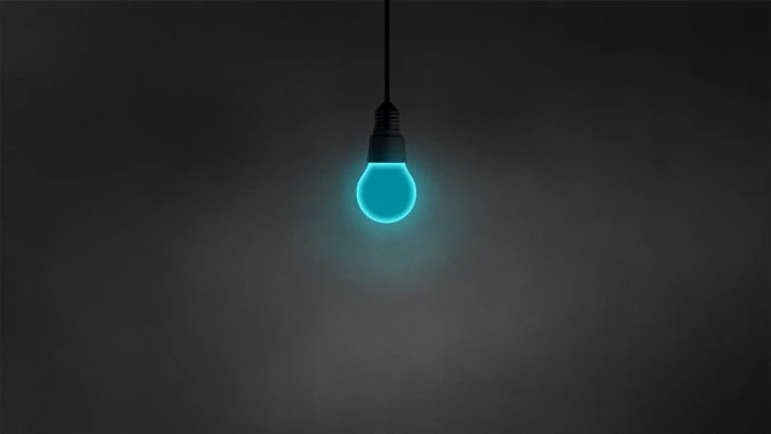 black LED bulb minimalism dark simple cyan light Bulb electric Lamp 2k 4k