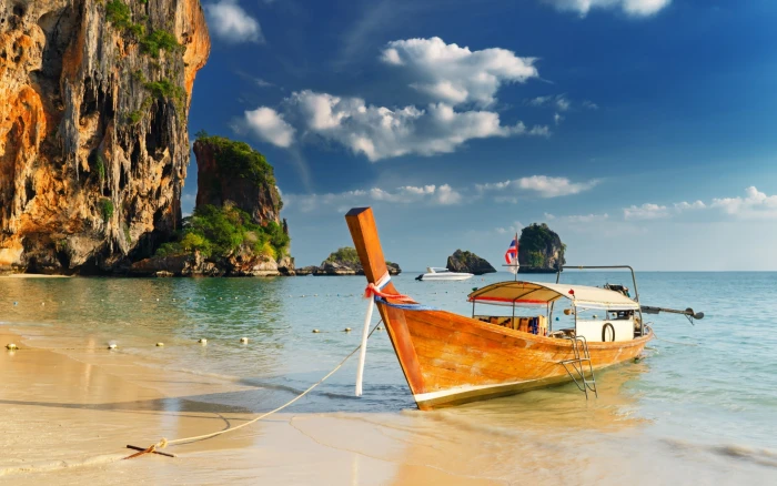 coast beach nature sea boat 2k