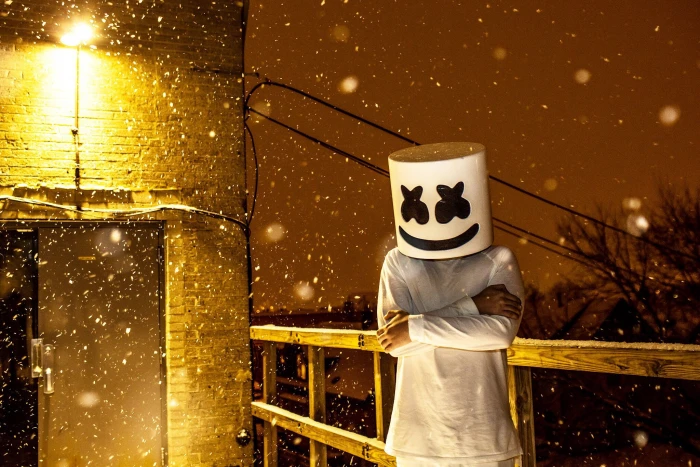 marshmello dj music singer hd snow illuminated nature 2k