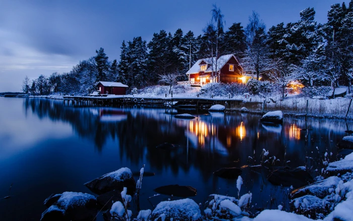 nature Winter amezing night 2k
