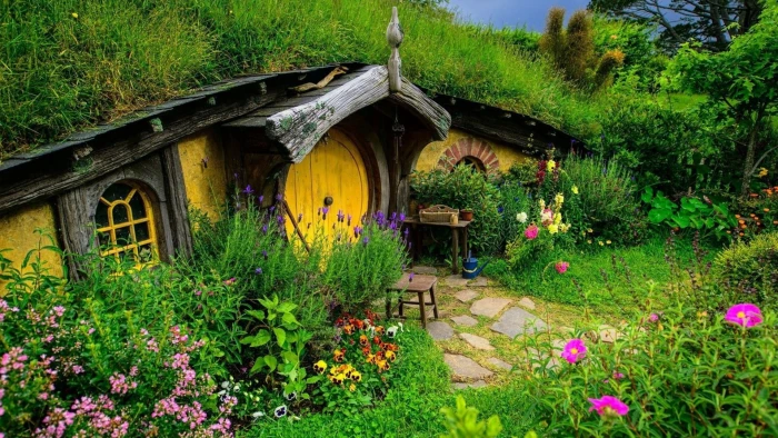 The Hobbit wallpaper nature landscape house New Zealand Hobbiton 2k