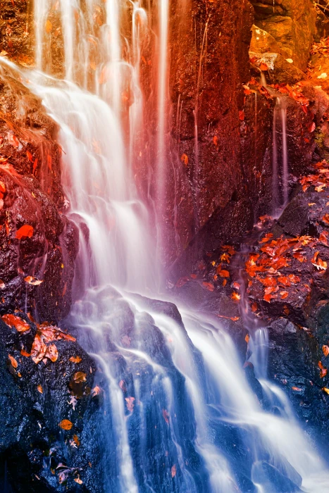water falls cover rock formation photo Avalon Fantasy waterfall