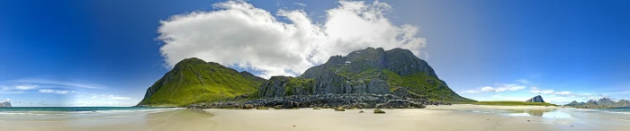 multiple display triple screen mountains landscape sky water 2k 4k 5k