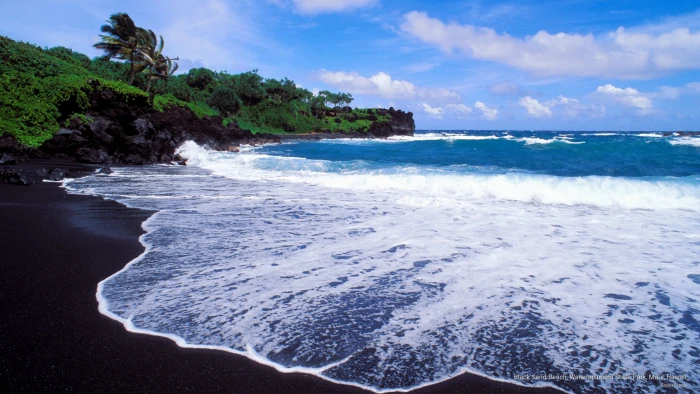 Black Sand Beach Waianapanapa State Park Maui Hawaii Beaches 2k
