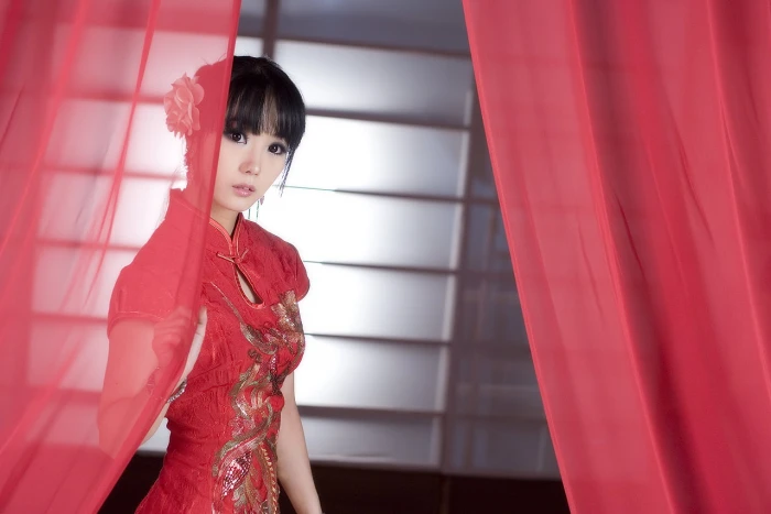 Cheongsam Chinese dress Asian women model Korean qipao