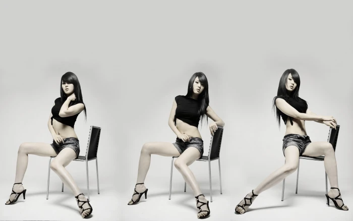 Hwang Mi Hee korean indoors studio shot full length young adult 2k